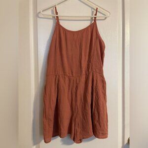 Abercrombie Kids Dusty Pink Sleeveless Romper Smocked Back 15/16 Preppy Vacation